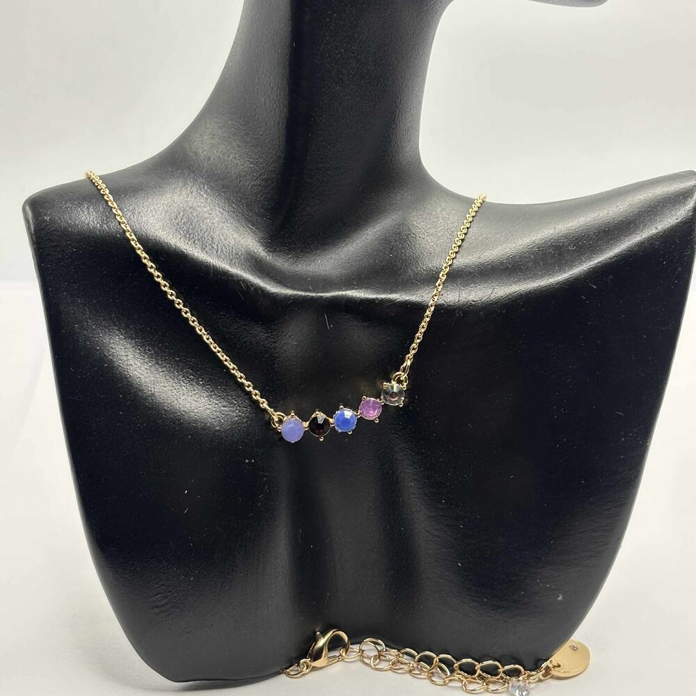 Gold & Blue Crystal Necklace